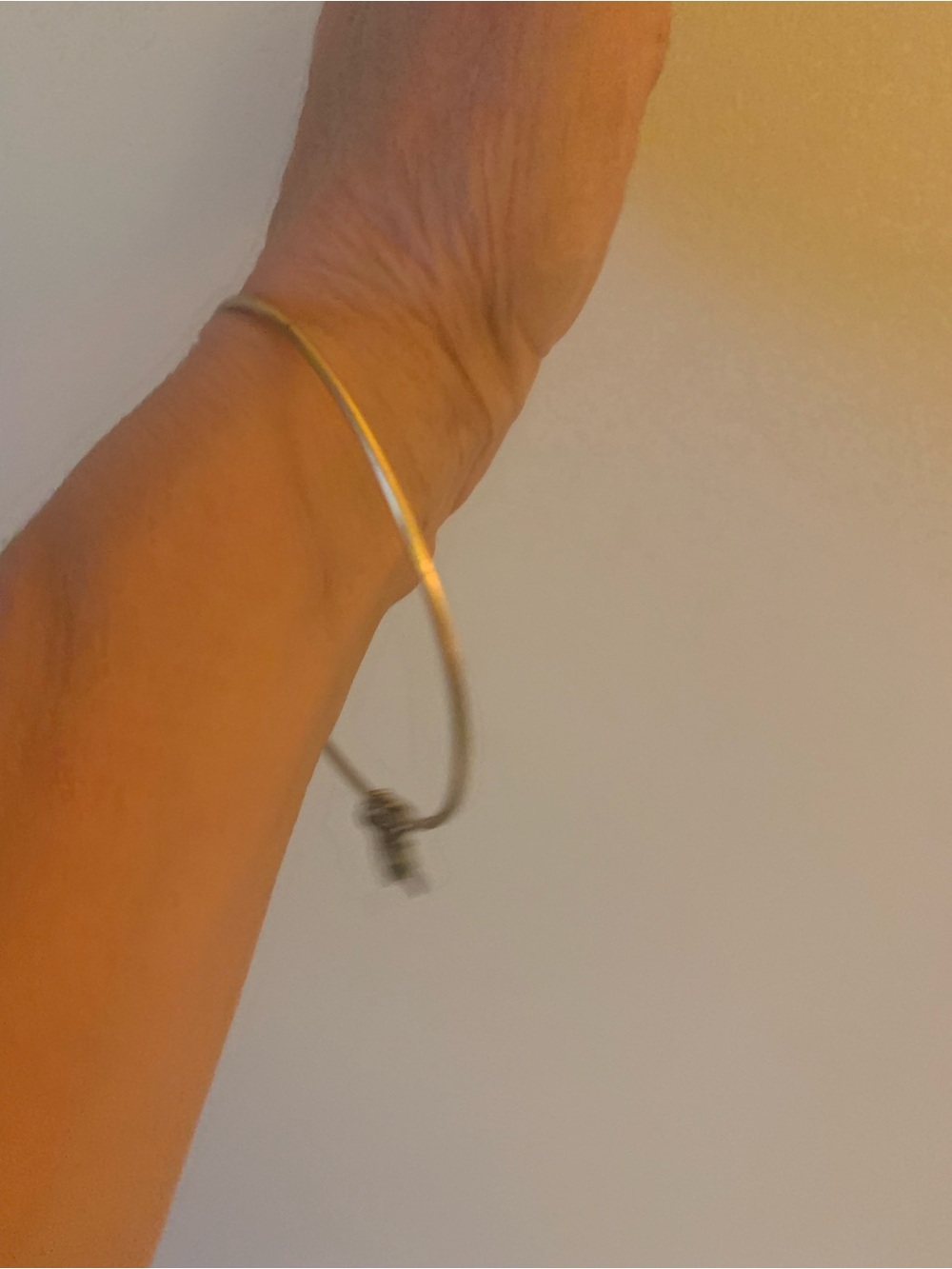 Adjustable Double-Loop Gold Bangle Bracelet - Picture 3 of 3